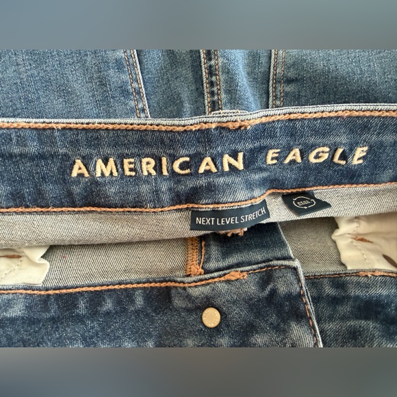AE American Eagle high rise skinny kick bootcut jeans size 14 short - Picture 4 of 8